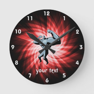 Horloge Ronde Bodybuilder ; rouge