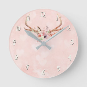 Horloge Ronde Bohème Rose Chic Andouillers & Plumes Glamour Rust