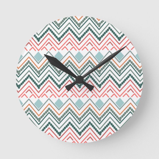 Horloge Ronde Boho Chevron (Recto)