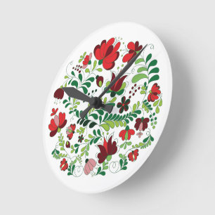 Horloge Ronde Boho Folk Floral Matyo