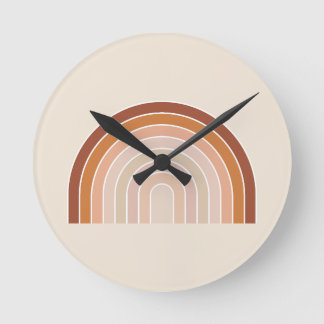 Horloge Ronde Boho Rainbow Beige Terracotta
