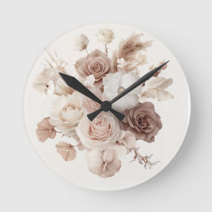 Horloge Ronde Boho Watercolor Floral Watch - Élégant et intempor