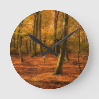 Horloge Ronde Bois d'automne