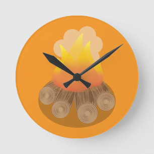 Horloge Ronde Bois de chauffage