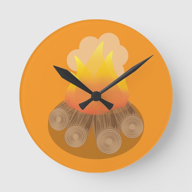 Horloge Ronde Bois de chauffage (Recto)