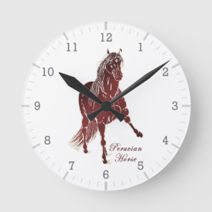 Horloge Ronde Bois de cheval péruvien