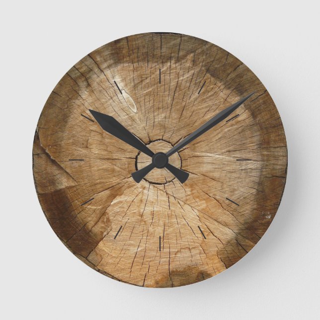 Horloge Ronde BOIS DE JOURNAL | arbre naturel tranché (Recto)