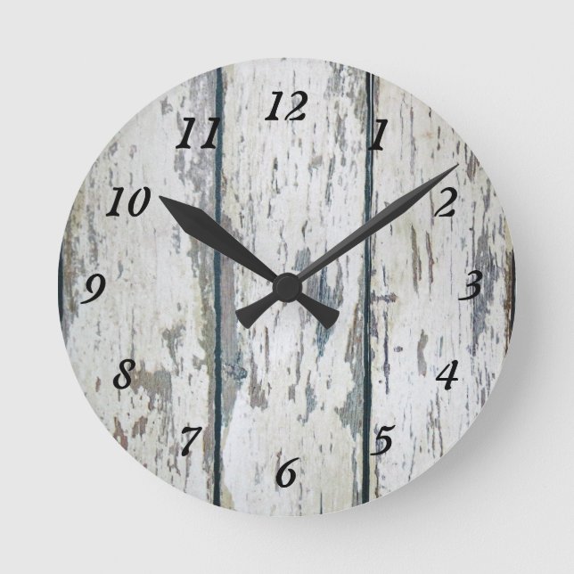 Horloge Ronde Bois patiné (Recto)