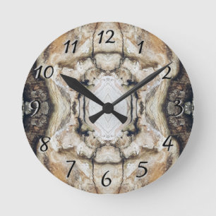 Horloge Ronde Bois rustique Tout le thème de l'écorce d'arbre na