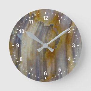 Horloge Ronde Bois tourbillon ondulé