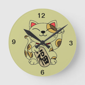 Horloge Ronde Bon Chat Fortune