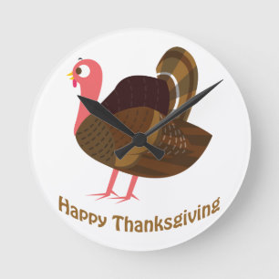 Horloge Ronde Bon thanksgiving ! La Turquie mignonne