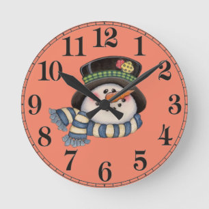 Horloge Ronde Bonhomme de neige