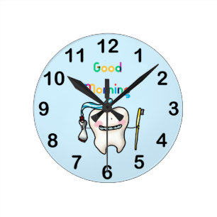 Horloge Ronde bonjour - salle de bain drôle