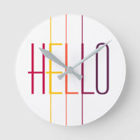 Bonjour typographie moderne rayée multicolore
