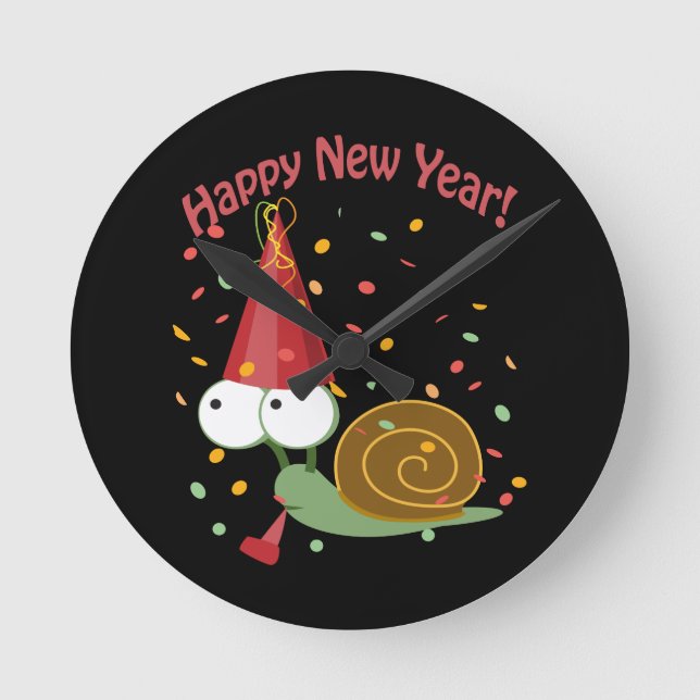 Horloge Ronde Bonne année Snail (Recto)