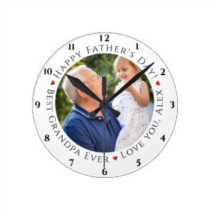 Horloge Ronde Bonne Fête des pères Meilleur Grand-Père Jamais Pe