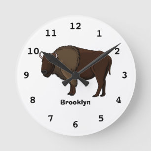 Horloge Ronde Bonne illustration de bison américain
