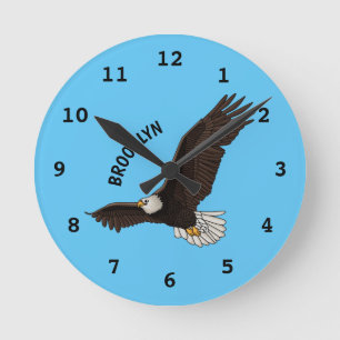 Horloge Ronde Bonne illustration de dessin d'aigle à chauve-sour