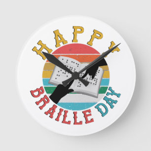 Horloge Ronde Bonne Journée du braille