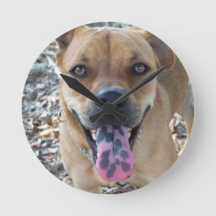 Horloge Ronde Bonne langue tachetée de chien