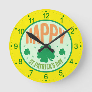 Horloge Ronde Bonne Saint Patrick's Day