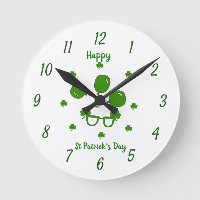 Horloge Ronde Bonne Saint Patrick's Day (Recto)
