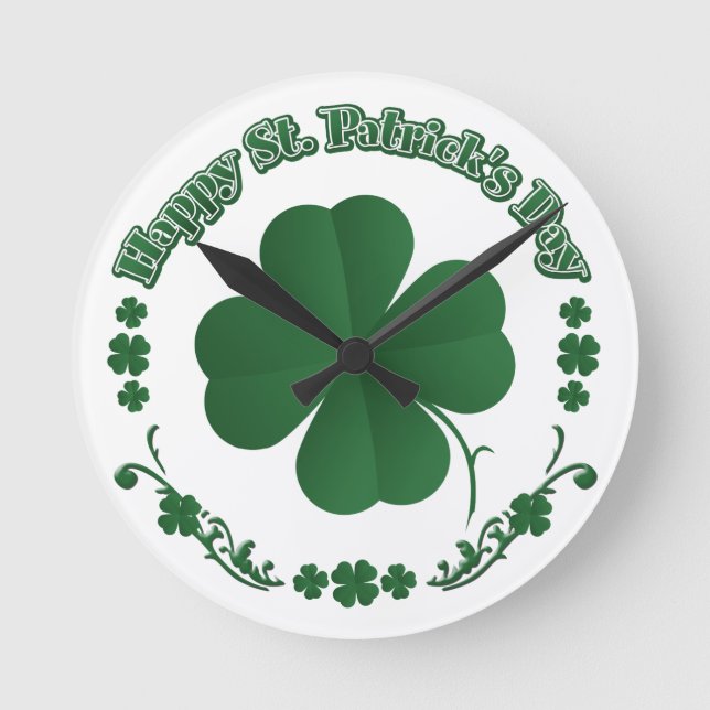 Horloge Ronde Bonne Saint Patrick's Day (Recto)