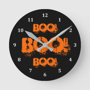 Horloge Ronde Boo Halloween Word