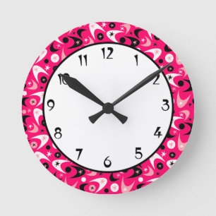 Horloge Ronde Boomerangs Rétro