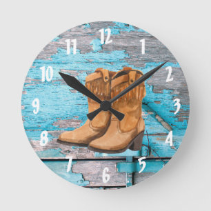Horloge Ronde Boots de Wall Clock Blue