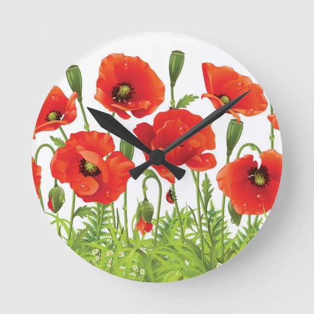 Horloge Ronde Border horizontal with red poppy (Recto)