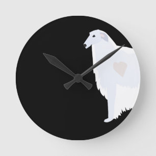 Horloge Ronde Borzoi Breed Design Modèle