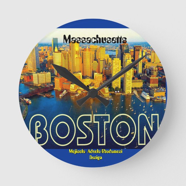 Horloge Ronde boston 2, Massachusetts - Customized (Recto)