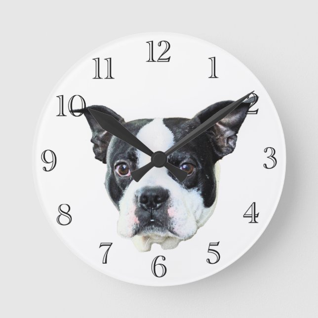 Horloge Ronde Boston terrier (Recto)
