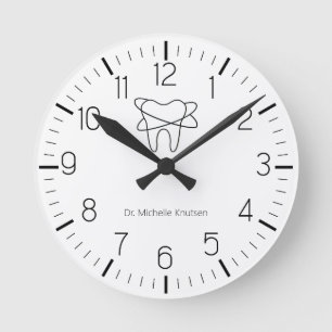 Horloge Ronde Bouche dentaire blanche pour dentiste sur mesure