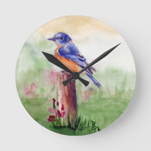 Horloge Ronde Boucle murale Bluebird Song