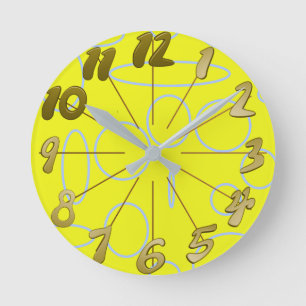 Horloge Ronde Boucles Anime Popcorn Géométriques