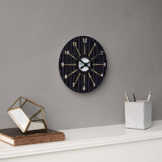 Horloge Ronde Boudcloth Afrocentrique Imprimer cadenas mural