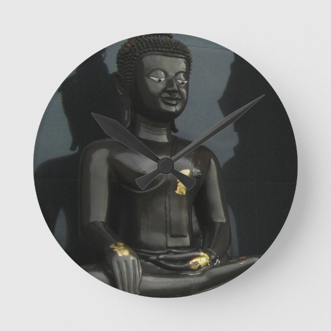 Horloge Ronde Bouddha noir ... Nong Khai, Isaan, Thaïlande (Recto)