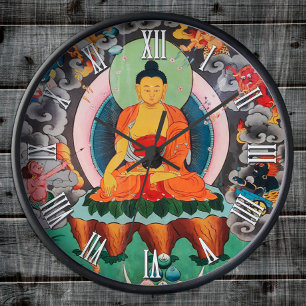 Horloge Ronde Bouddha Shakyamuni, Népal, Bouddhisme tibétain