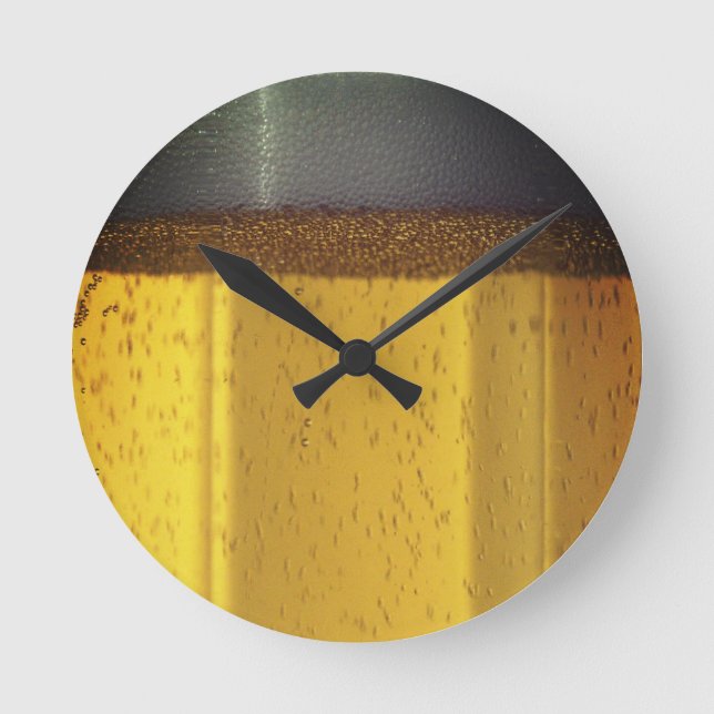 Horloge Ronde Boue de bière avec bulles et mousse (Recto)
