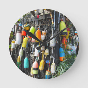 Horloge Ronde Bouées de homard colorées