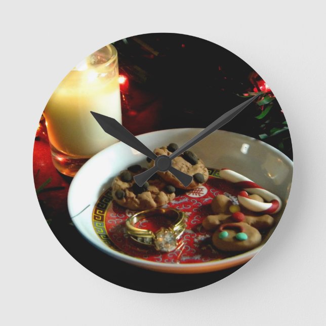 Horloge Ronde Bougie de biscuit de Noël (Recto)