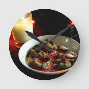Horloge Ronde Bougie de biscuit de Noël