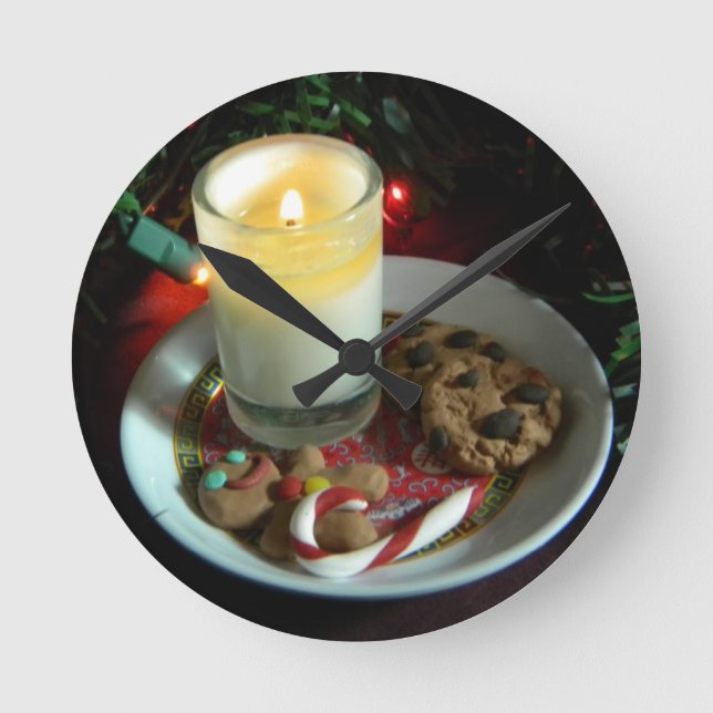 Horloge Ronde Bougie III de biscuit de Noël (Recto)