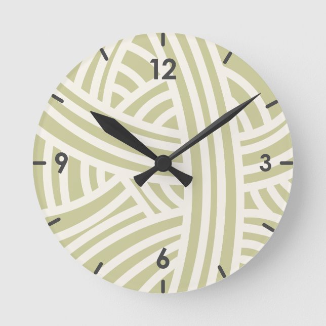 Horloge Ronde Boule Abstraite de Fer Stylisée Celery Green (Recto)