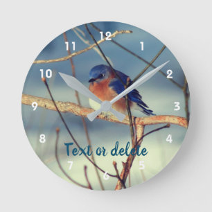 Horloge Ronde Boule bleu d'hiver personnalisée
