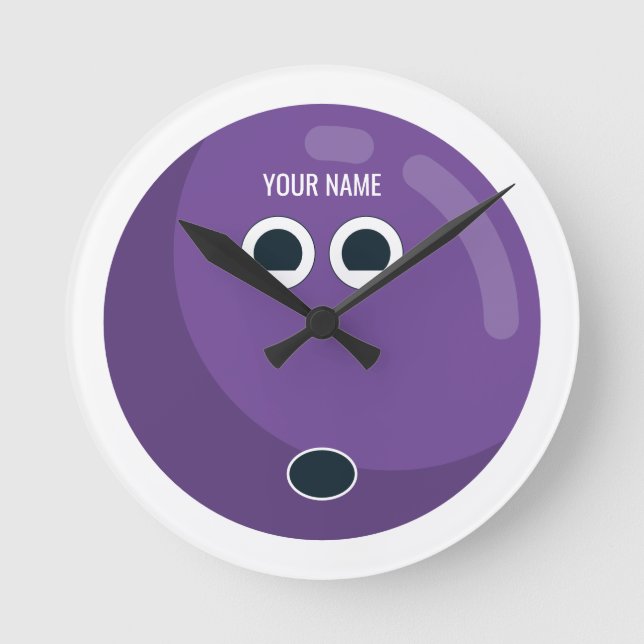 Horloge Ronde Boule de quilles personnalisée (Recto)