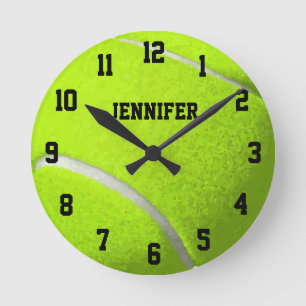 Horloge Ronde Boule de tennis personnalisée 24h/24